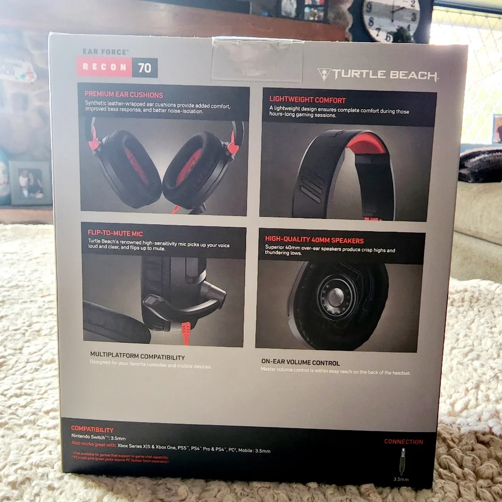 Turtle Beach Recon 70 Red/Black Gaming Headset Nintendo Switch New